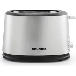 Grundig TA 5620 Toaster - Edelstahlkorpus in Silber Schwarz, 2 extrabreite Röstfächer und individuell einstellbarer Bräunungsgrad