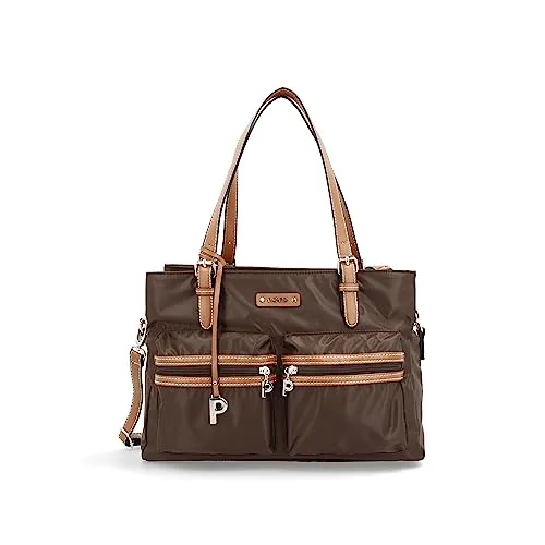 Picard Sonja Schultertasche 36cm (cafe) - Damentaschen, stilvolle Schultertasche aus strapazierfähigem Polyester mit zwei Hauptfächern und elegantem Reißverschluss, perfekt für den Alltag.
