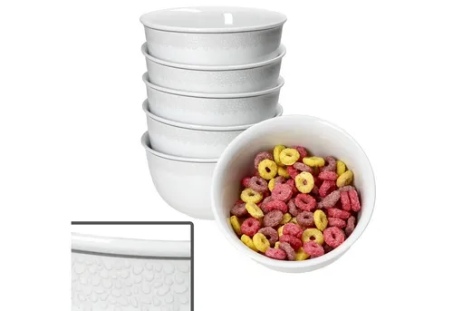 Ritzenhoff & Breker Müslischale Ritzenhoff 6x Venezia Müslischalen 500ml Relief weiß, Porzellan
