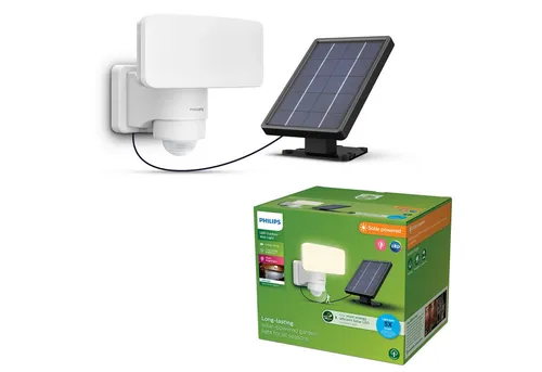 Philips LED Tylus 929004632101 Solar-Außenwandleuchte - Solarbetriebene LED Außenwandleuchte mit Bewegungsmelder, wetterfest und ideal für eine sichere Beleuchtung im Außenbereich.