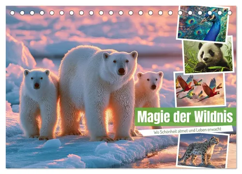 CALVENDO Wandkalender Magie der Wildnis (Tischkalender 2026 DIN A5 quer), CALVENDO Monatskal