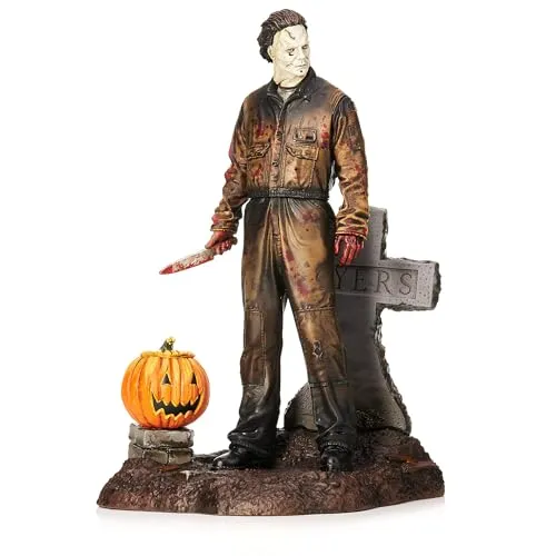 CC Countdown Characters 2024 - Aufbaubarer Michael Myers Halloween-Adventskalender, 18 cm groß mit Messer, Grabstein und Kürbis, ideal für schaurige Dekoration