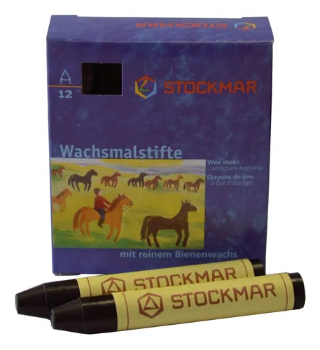 Wachsmalstifte schwarz 12 Stifte STOCKMAR