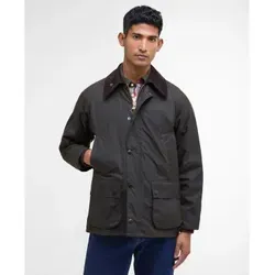 Barbour Herren Parka Jacke Classic Bedale Wax Jac MWX0010OL71 - Einfarbig, Größe Large, Grün - Klassischer Parka mit Moleskin-Handwärmertaschen und geräumigen Balgtaschen, ideal für jeden Anlass. Außen gewachst für zusätzlichen Schutz.