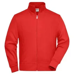 Sweatjacke mit Stehkragen JN836, rot, 4XL - strapazierfähig und bequem - Funktionsjacken - Strapazierfähige Sweatjacke aus pflegeleichtem Baumwoll-Polyester-Mix mit angerauter Innenseite für optimalen Tragekomfort und 2 Seitentaschen mit verdecktem Reißverschluss.