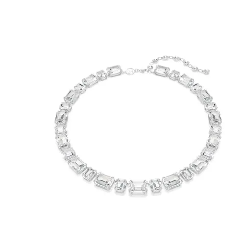 Swarovski Millenia Tennis Halskette - Ketten für Damen, elegante rhodinierte Halskette mit Oktagon-Schliff und vielseitigen Stylingmöglichkeiten für den modernen Layering-Look.