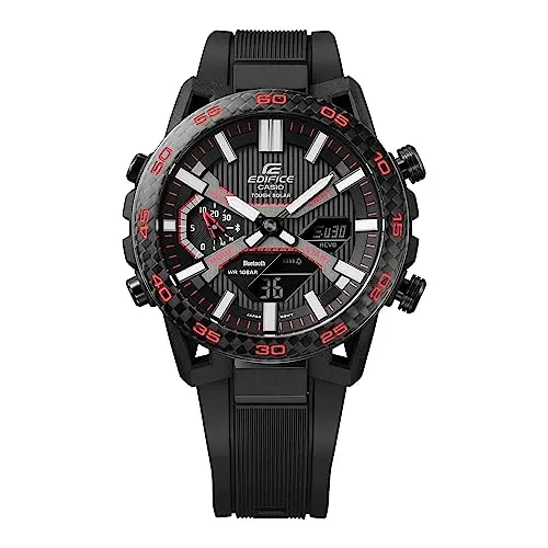 Casio EDIFICE SOSPENSIONE ECB-2000PB-1AEF 51mm - Sportliche Herren-Armbanduhr - Kategorie: Armbanduhren, mit Bluetooth, Wasserdichtigkeit bis 100m und vielseitigen Funktionen wie Chronograph und Weltuhr, ideal für aktive Männer.