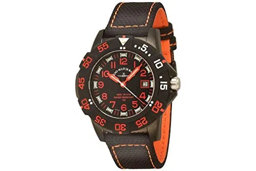 Zeno-Watch Herren Armbanduhr Sport H3 Fashion Diver Black&Red