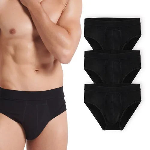 Siegmund 3X Care Herren Slip in Schwarz | Waschbare Hygieneunterwäsche mit 60ml Saugfähigkeit
