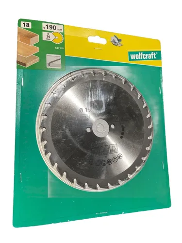 Wolfcraft Ø190 x 30 x 2,4mm Kreissägeblatt 30 Zähne - Kreissägeblatt für präzise Schnitte in Holz und Spanplatten, gefertigt aus hochwertigem Hartmetall für langlebige Leistung.