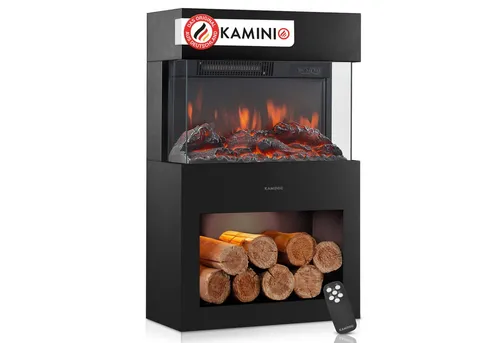 KAMINIO Elektrokamin Henri - 3D-Flammeneffekt und Fernbedienung - Elektrische Kamine mit energiesparender 3D-Flammentechnologie und leistungsstarker 2-Stufen-Heizung für ein einzigartiges Kamin-Erlebnis in jedem Raum.