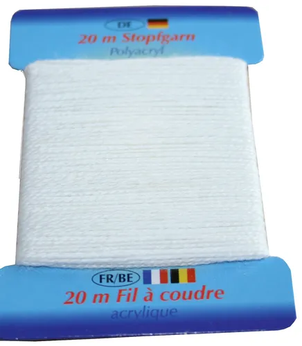  0,10€/m) Stopfgarn Stopftwist Polyacryl Ne 10/2 20 m weiß (1000