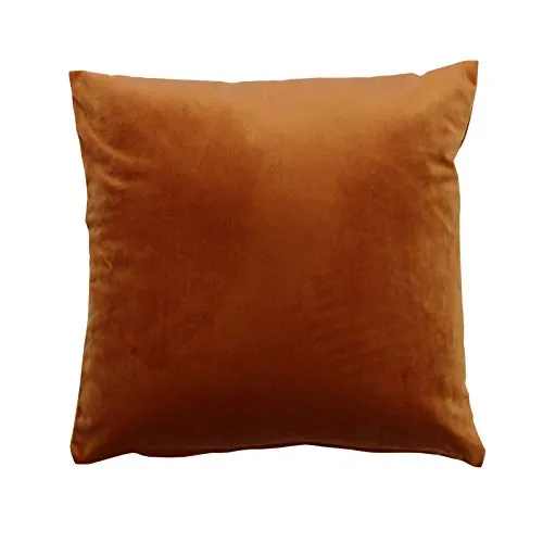 HOME WOHNIDEEN Samt Uni Kissenhülle 40x40 Kupfer