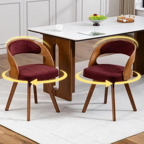 MODFU Drehbarer Esszimmerstuhl mit gepolstertem Sitz und ergonomischer Rückenlehne