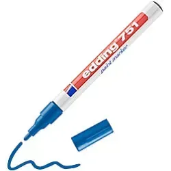 edding 751 Permanent Lackmarker Blau Fein Rundspitze 1 - 2 mm Wasserbeständig