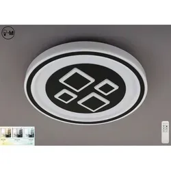 Briloner LED Deckenleuchte Bricks Schwarz/Weiß Ø49cm dimmbar mit Fernbedienung