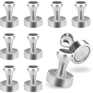 Poppstar Magnete 1011151, silber, Neodym Magnet, Ø 20 mm, Höhe 25 mm, Kegelmagnet, 10 Stück