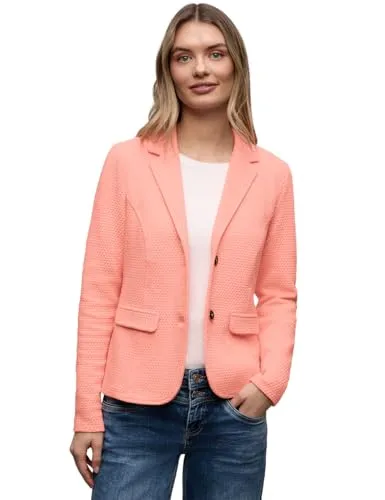 Street One Damen Strukturblazer - Eleganter Basic Blazer mit Reverskragen und Langarm, ideal für Business-Outfits und vielseitige Kombinationen.
