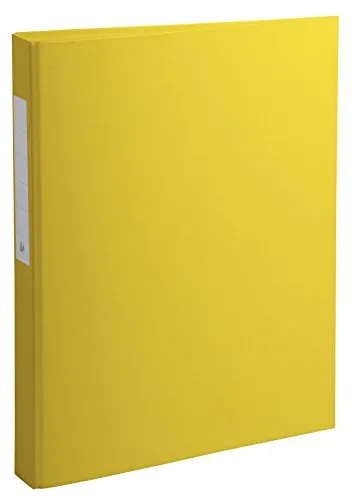 Exacompta 51386E Ringbuch (fester Karton, PP, 4 Ringe, Rückenetikett, Rücken 40 mm, DIN A4) 1 Stück gelb