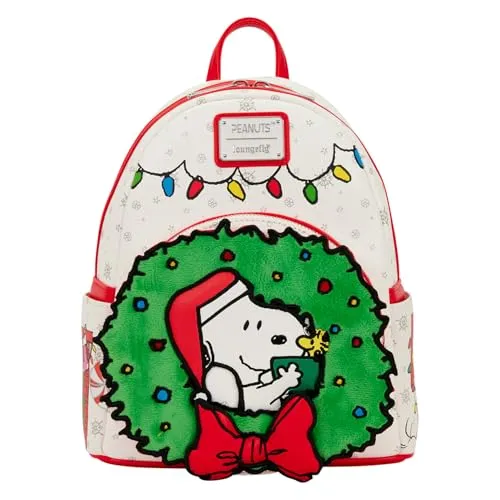 Peanuts by Loungefly Mini Rucksack Holiday - Stylischer Mini-Rucksack für den Urlaub, offiziell lizenziert. Aus robustem Polyester und Kunstleder, ideal für unterwegs. Größe: 23 x 27 x 11 cm.