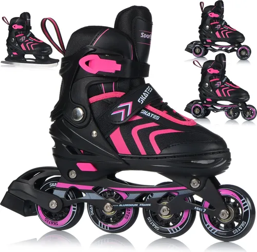 Inlineskates 4in1 Kinder Inliner Rollschuhe Roller Blades Quad Skates Kinder Inlineskates M 34-38