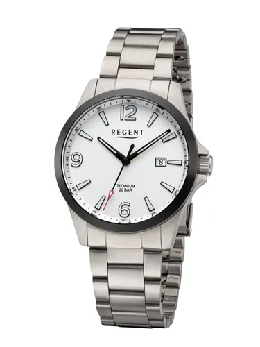 Sportliche Regent F-1444 VOLL-TITAN Herrenuhr 39 mm