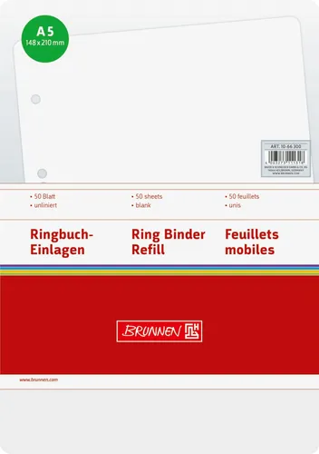 BRUNNEN Ringbucheinlagen DIN A5 blanko 1066300