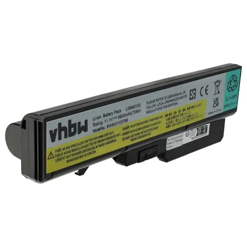 vhbw Akku kompatibel mit IBM Lenovo IdeaPad G575M, G770A, G770, G770L, G770E, V360, G780, V360A Notebook (6600 mAh, 11,1 V, Li-Ion)