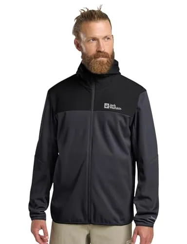Jack Wolfskin Herren Feldberg Hoodie Jacke - Größe XL, grau - Funktionsjacke mit sportlichem Design, ideal für Outdoor-Aktivitäten und optimalem Tragekomfort.