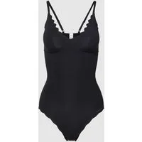 SKINY Damen Body, Gr. 44, schwarz - Sexy Kleidung & Dessous – Nahtloser Body aus softer Mikrofaser mit V-Ausschnitt, der das Dekolleté betont und gleichzeitig als bequemer Slip dient. Ideal für einen unsichtbaren Look!