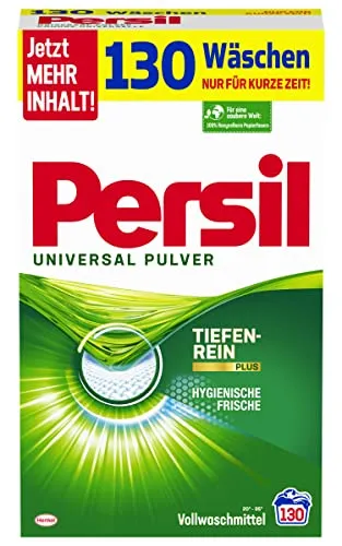 Persil, Universal Pulver, Vollwaschmittel, 130 Waschladungen, kraftvolle Fleckenentfernung für hygienisch reine Wäsche