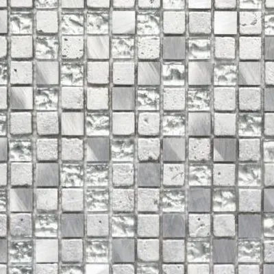 Mosaik Fliese Transluzent Aluminium silber Glasmosaik Crystal Alu Resin silber für WAND KÜCHE FLIESENSPIEGEL THEKENVERKLEIDUNG Mosaikmatte Mosaikplatte