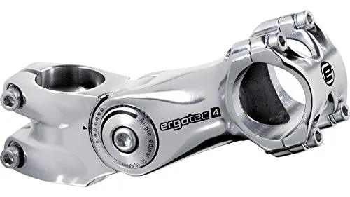 ergotec Unisex – Erwachsene blæksprutte 2 Vorbau, silber, 105 mm EU - Fahrradvorbauten mit verstellbarem Winkel von 0° bis +60°, ideal für individuelle Anpassungen und e-Bike geeignet.