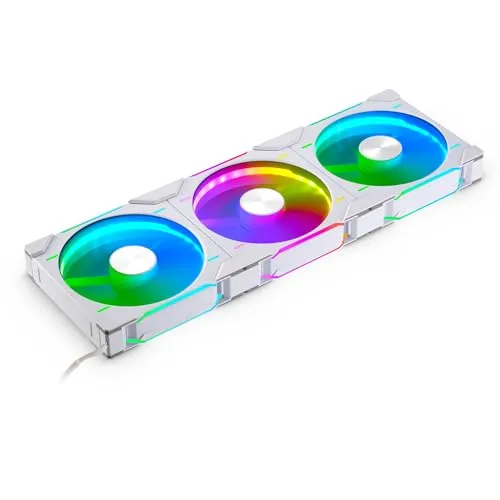 Phanteks D30 PWM Regular Airflow - 3er Pack 140mm D-RGB Lüfter in Weiß - Gehäuselüfter mit hervorragendem Luftstrom und individuell anpassbarem D-RGB für eine beeindruckende PC-Beleuchtung.