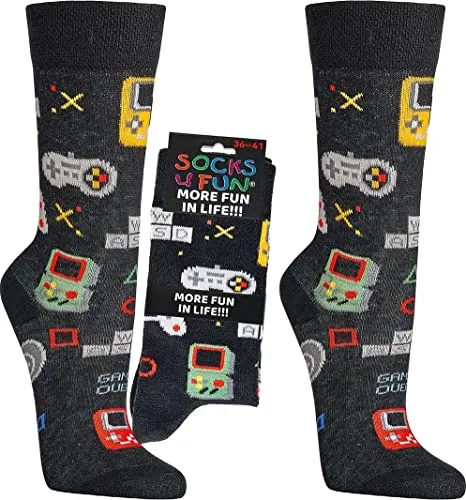 WOWERAT Witzige Socken „Gaming“, als Geschenkidee oder zum Selbertragen 2er-Bündel (Gr.36-41, „Gaming“)