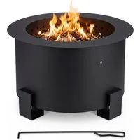 Rauchfreie Feuerstelle Feuerschale aus Stahl – Ideal für Terrassen - Feuerschale aus robustem Stahl, 56 cm Durchmesser, perfekt für gemütliche Abende im Freien. Genießen Sie eine rauchfreie Atmosphäre und schaffen Sie unvergessliche Momente mit Freunden und Familie.