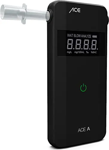 ACE A Alkotester - digitaler Alkoholtester mit elektrochemischem Sensor - Alkoholtester mit präzisem Sensor für akkurate Messungen über lange Zeit. Einfache 1-Knopf-Bedienung und inklusive Zubehör für sofortige Nutzung!
