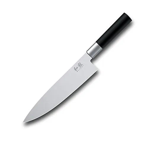 KAI Wasabi Black Kochmesser 20 cm - Hochwertiges Chef Messer aus Japan - Kochmesser, 20 cm Klinge aus rostfreiem 6A/1K6 Edelstahl, ergonomischer Griff für optimale Handhabung, ideal für präzises Schneiden in der Profiküche.