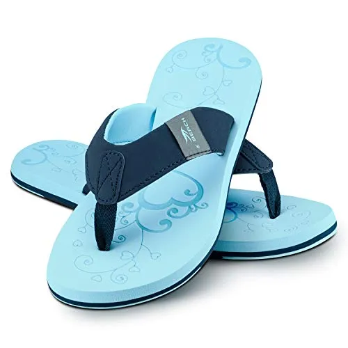 Ultrapower Flip-On Damen Zehentrenner | Flip Flops | Badelatschen | Strandschuhe | Duschlatschen | Zehenstegpantolette | Bad | Sauna Schuhe | Sandalen | ZT2 | Türkis - Blau | Gr.37