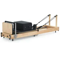 PH Fitness Faltbare Pilates Reformer – Massiv Hartholz, Studio-Qualität mit leisem Railsystem & 5 verstellbaren Federn Holz