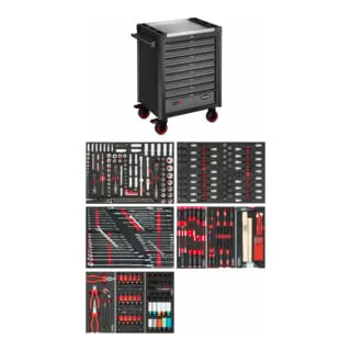 VIGOR Werkstattwagen SeriesL, mit Sortiment, V1901-X/376, 376-teilig