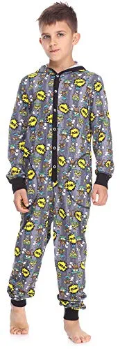 Timone Jugend Schlafanzug Strampelanzug TI122 - Schlafoveralls für Jungen, aus hochwertiger, atmungsaktiver Baumwolle; ideal zum Schlafen und Entspannen, mit bequemen Druckknöpfen und originellem Aufdruck.