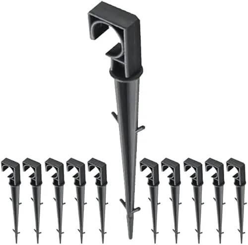 Suinga 20 Stück GARTENSCHLAUCH-ANKER Boden Befestigungsanker für Tropfschlauch Perlschlauch. Verhindert, dass das Rohr durch Wind oder Falten angehoben wird