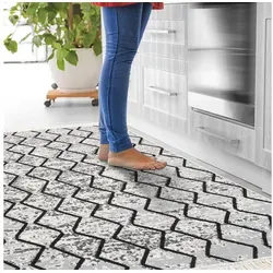 Fashion4Home Boho Kelim Teppich Läufer - Schwarz-Melange, 80x150 cm - Teppich für Wohnzimmer, Schlafzimmer und Flur, beidseitig verwendbar für zwei Looks! Stilvoll und umweltfreundlich, ideal für jeden Raum.