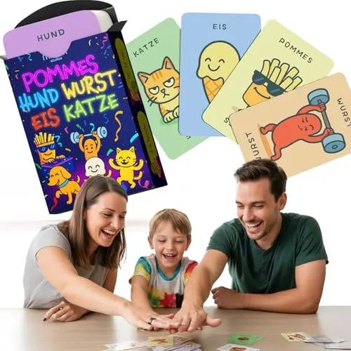 Lustiges Kartenspiel ab 5 Jahren für Kinder & Familien – Reaktionsspiel & Partyspiel für 2–8 Spieler – Schnelles Familienspiel & Reisespiel mit Aktionskarten für Spielspaß zuhause & unterwegs