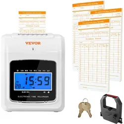 VEVOR Stempeluhr Zeiterfassung mit 102 Stempelkarten von Vevor