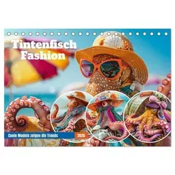 Tintenfisch Fashion. Coole Models zeigen die Trends (Tischkalender 2026 DIN A5 quer), CALVENDO Monatskalender
