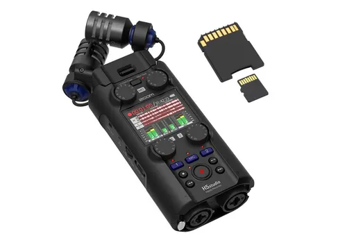 Zoom Audio-Recorder H5 Studio - Mobiles Aufnahmegerät mit 32GB Speicherkarte - Professioneller mobiler Audio-Recorder mit 6-Spur-Aufnahme und 32-Bit Float-Technologie. Ideal für Podcasts, Musik und Interviews. Inklusive 32GB microSD-Karte.
