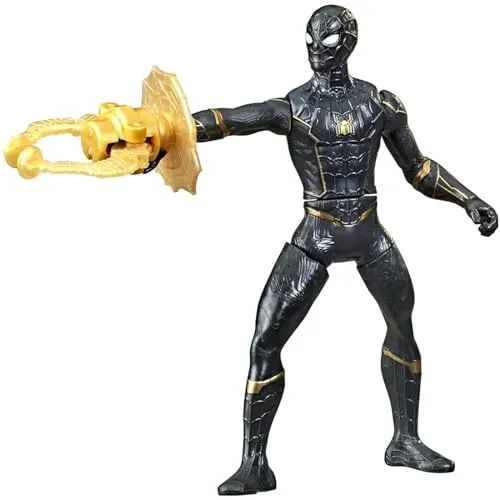 Spider-Man Marvel Deluxe Web Grappler Actionfigur - 15 cm, mit coolem Grappling-Angriff und goldfarbener Waffe, ideal für Kinder ab 4 Jahren