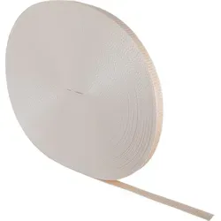 Schellenberg 11430 Rolladengurt 18 mm x 50 m - Fensterbeschläge: Strapazierfähiges und abriebfestes Gurtband in beige, ideal für Rollladensysteme, langlebig durch verstärkte Webkanten, perfekt für Fenster- oder Türrollläden.